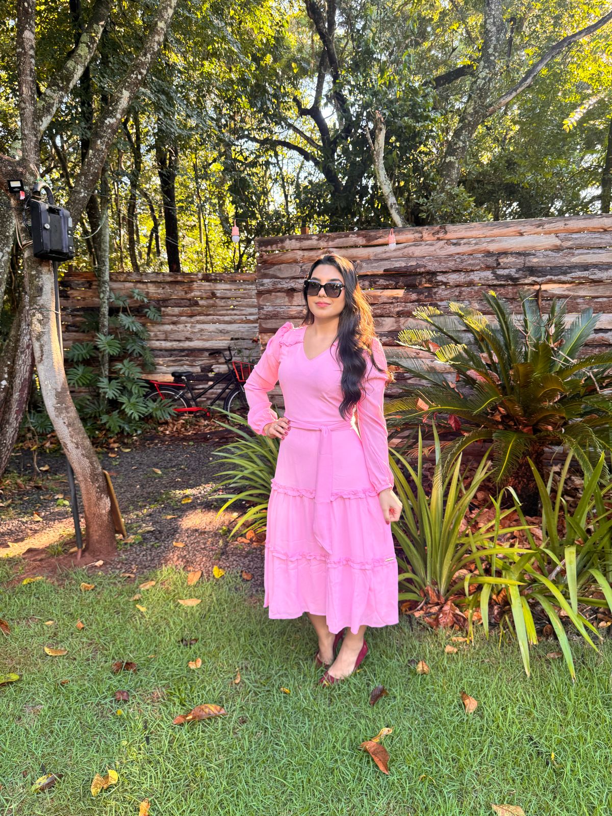 Vestido Chiffon Rosa Laura Rosa - 810969 - Imagem 5