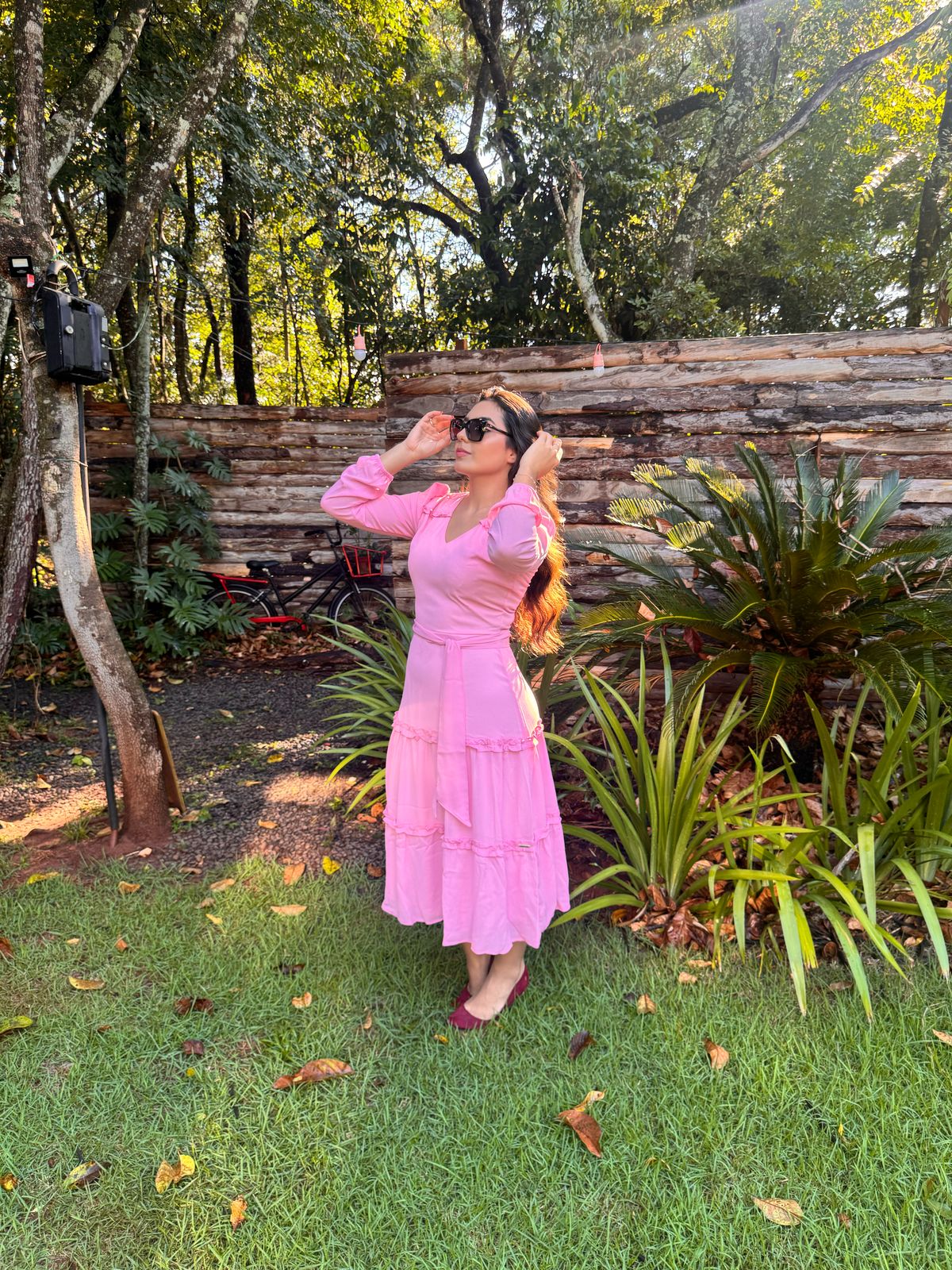 Vestido Chiffon Rosa Laura Rosa - 810969 - Imagem 4