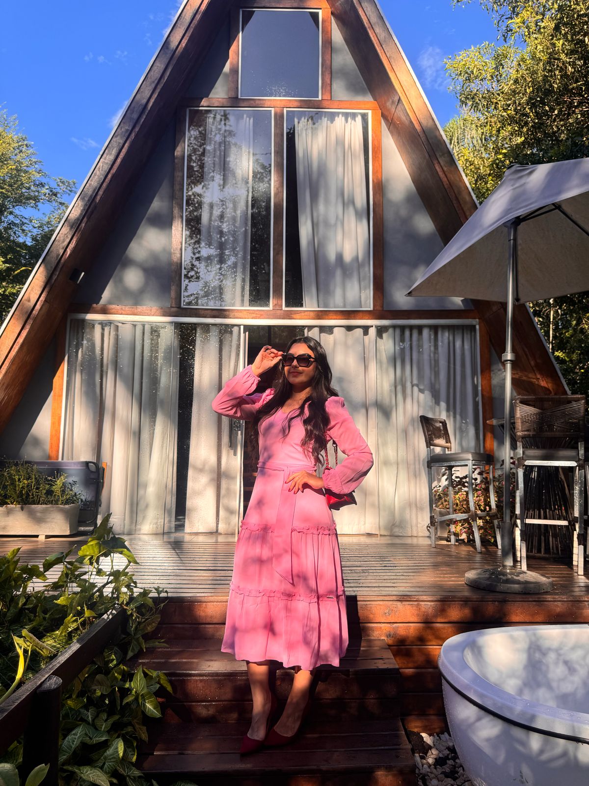 Vestido Chiffon Rosa Laura Rosa - 810969 - Imagem 2