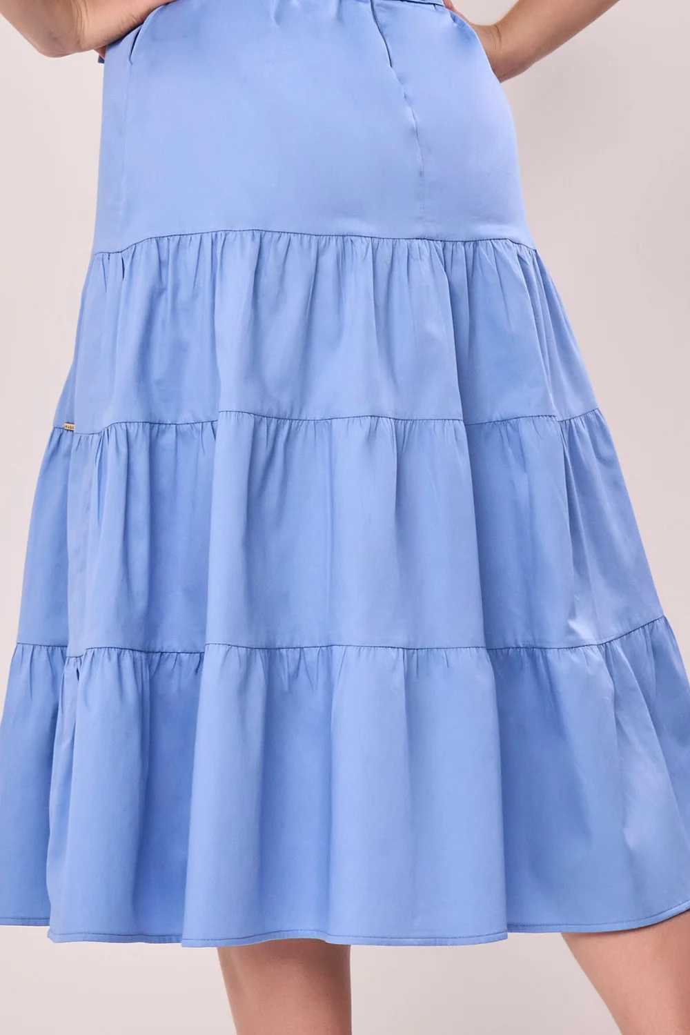 Vestido Azul Tricoline com grapeado - Fascinius - Imagem 6