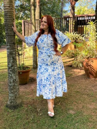 Vestido Crepe Estampado - 27960 Titanium