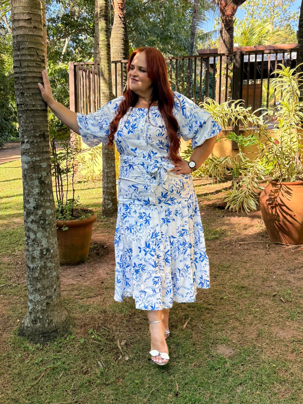 Vestido Crepe Estampado - 27960 Titanium