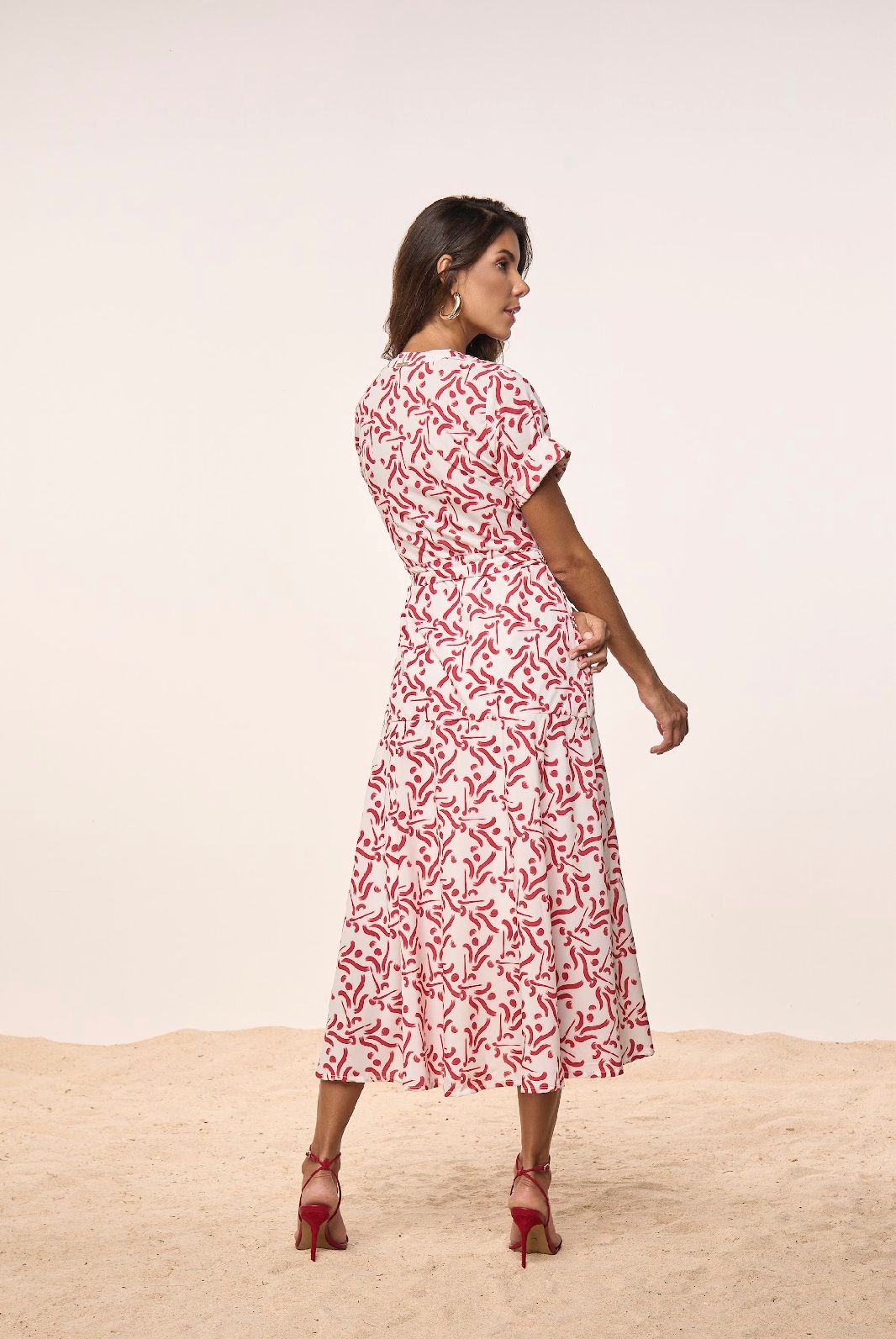 Vestido Crepe estampado com botões 125cm - 279901 Titanium - Imagem 2