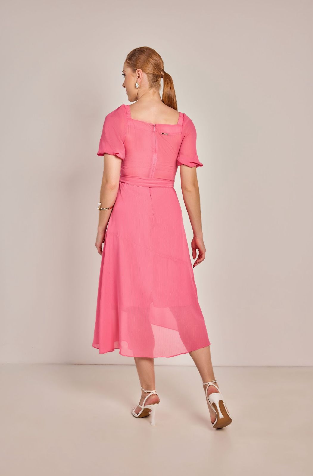 Vestido semi godê plano com aviamento 120cm - 811066 - Imagem 2