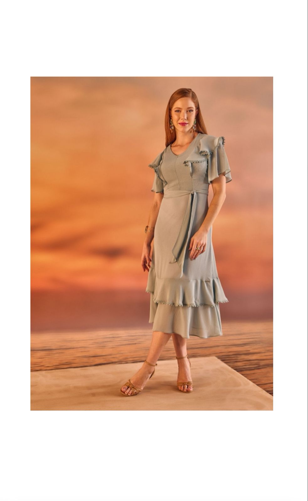 Vestido evasê plano com aviamentos 120cm - 811014 - Imagem 6