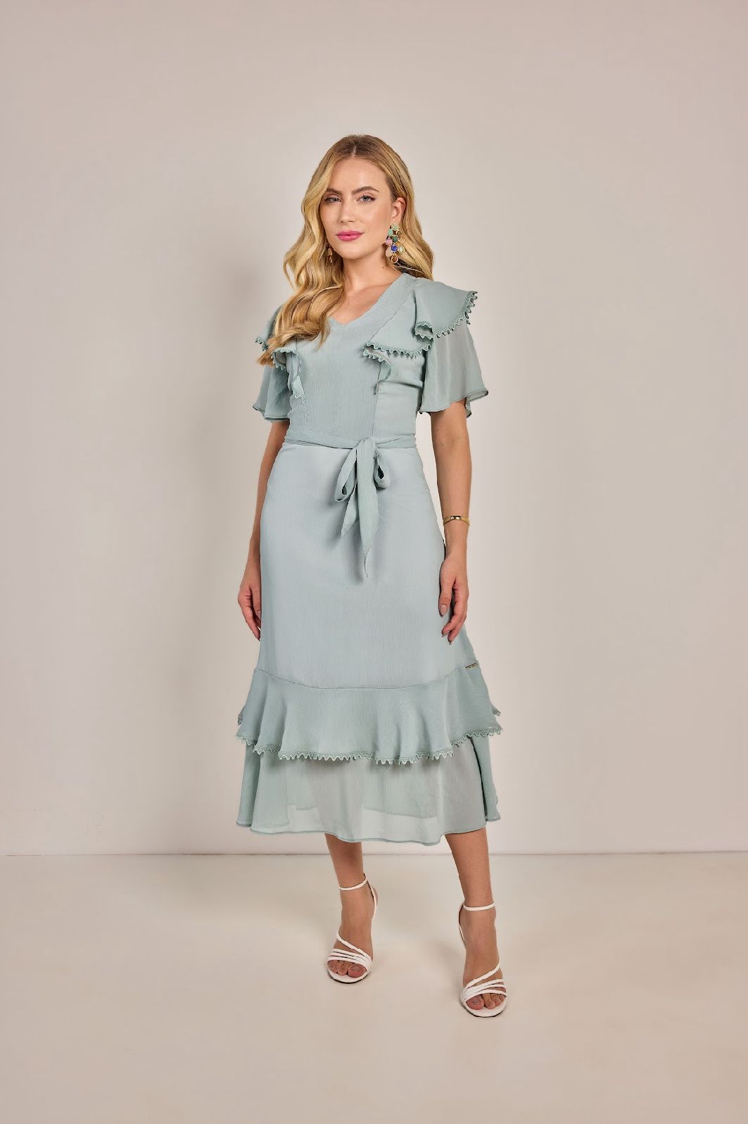 Vestido evasê plano com aviamentos 120cm - 811014