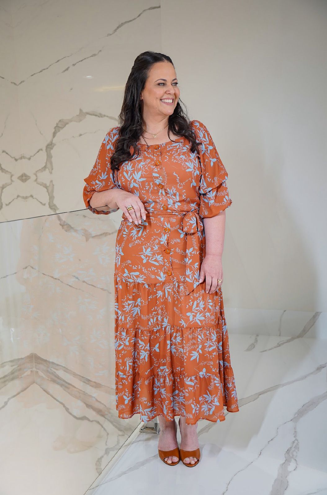 Vestido Crepe Estampado - 27960 Titanium - Imagem 12