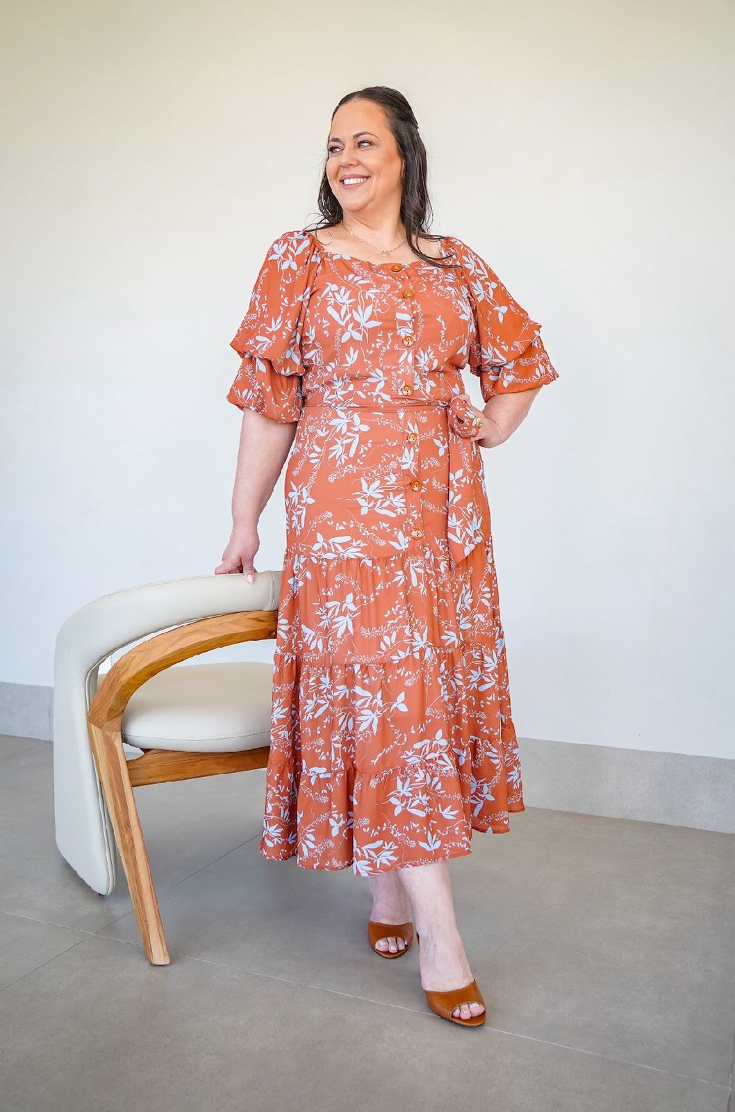 Vestido Crepe Estampado - 27960 Titanium - Imagem 11