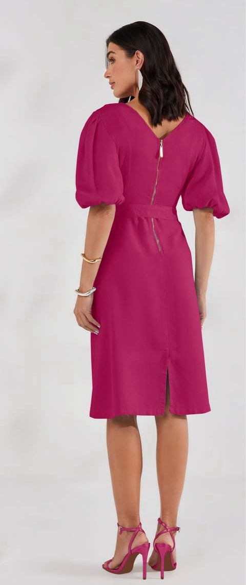 Vestido Fucsia de Sarja - Titanium - Imagem 2