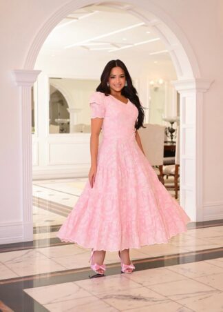 Vestido Rosa Bordado - Rochedo