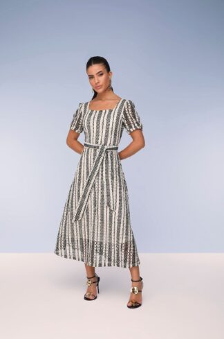 Vestido Godê de Crochet - 28154 Titanium