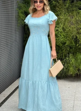 Vestido Eva Azul Claro - Gioconda Portto