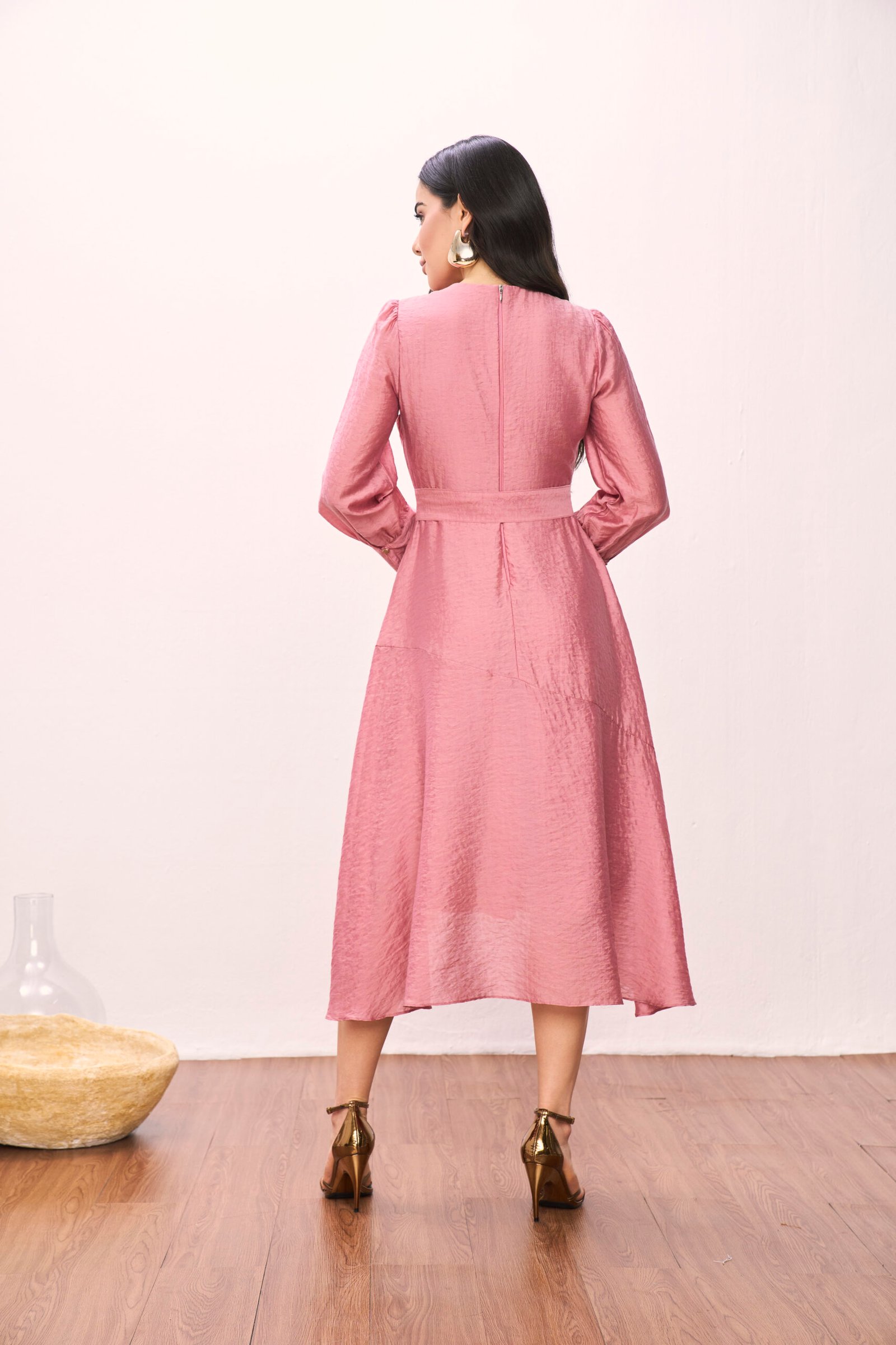 28257 VESTIDO DE JACQUARD ROSE - Laura Rosa - Imagem 8