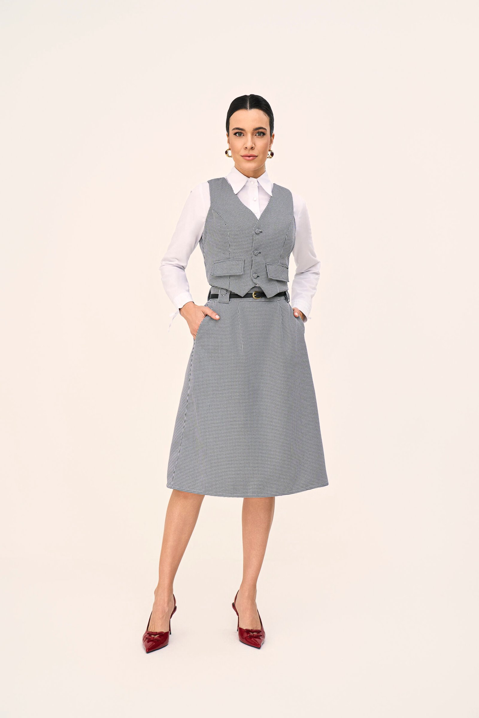 811213 COLETE DE TECIDO PLANO PIED POULE - Laura Rosa - Imagem 2