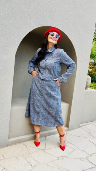 811174 SAIA EVASE DE LÃ BATIDA XADREZ - Laura Rosa