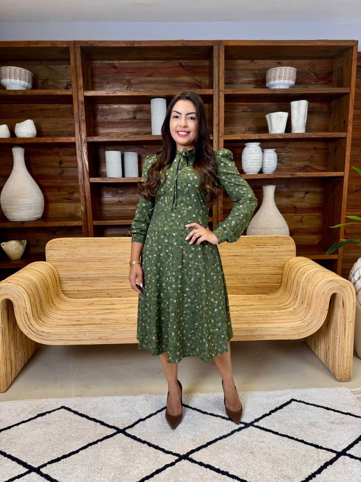 811177 VESTIDO TECIDO CREPE ESTAMPADO COM LAÇO - Laura Rosa - Imagem 3