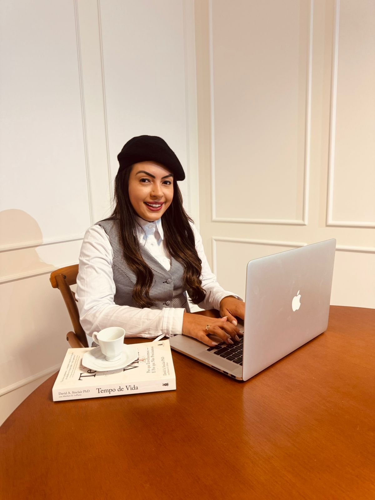 811213 COLETE DE TECIDO PLANO PIED POULE - Laura Rosa - Imagem 5