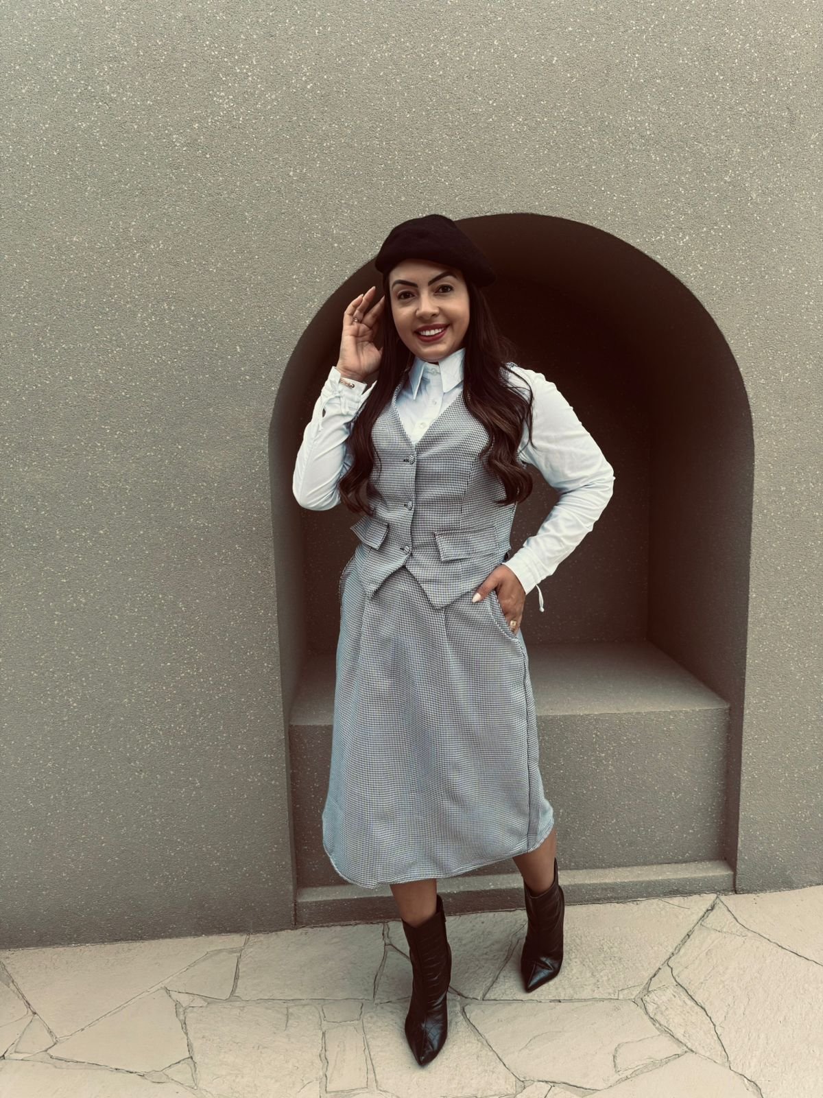 811213 COLETE DE TECIDO PLANO PIED POULE - Laura Rosa - Imagem 4