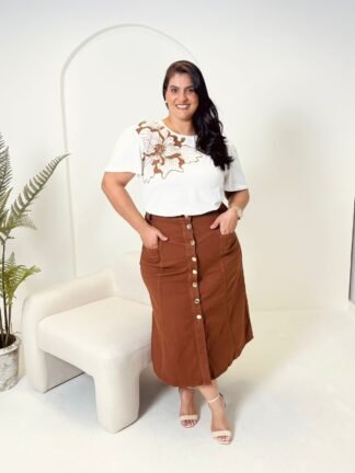 28178-T-SHIRT DE MALHA COM ESTAMPA TEXTURIZADA