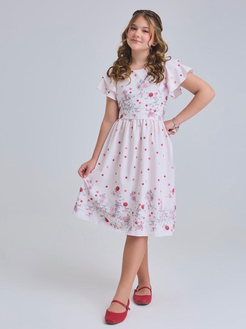 Vestido Infantil Jardim de Primavera