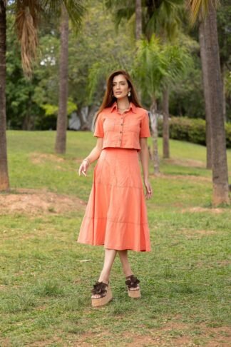 Saia Gode De Sarja Leve Collor 80cm - Titanium