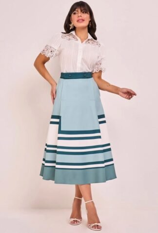 Conjunto algodão estampa listrada - Fascinius