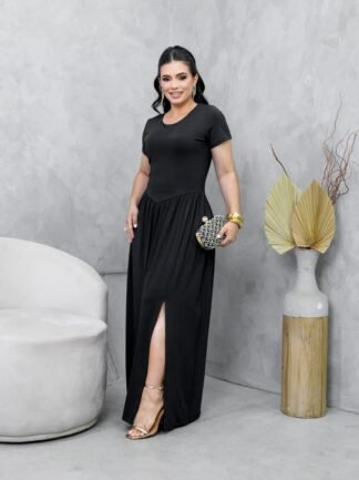 Vestido preto longo - Achadinhos Dany Canela