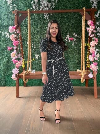 Vestido de malha estampado - Achadinhos Dany Canela