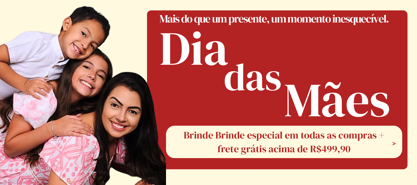 Vermelho e Branco Tipográfico Mês das Mães Banner (1580 x 700 px) 3