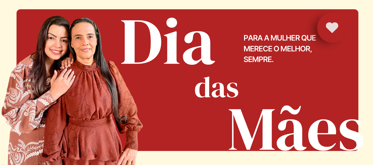Vermelho e Branco Tipográfico Mês das Mães Banner (1580 x 700 px)