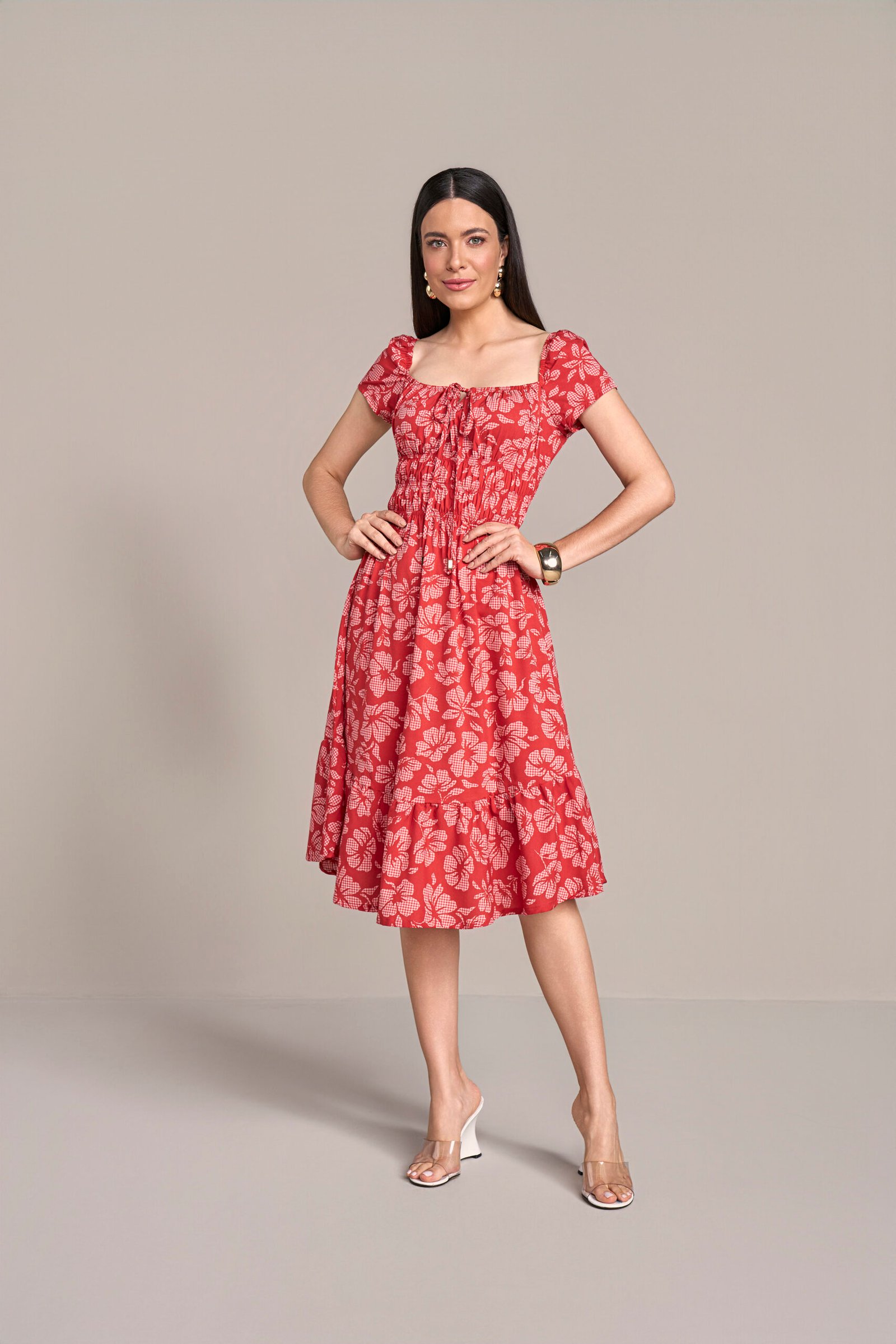 811261 VESTIDO EM CREPE ESTAMPADO 105CM - Laura Rosa - Imagem 3