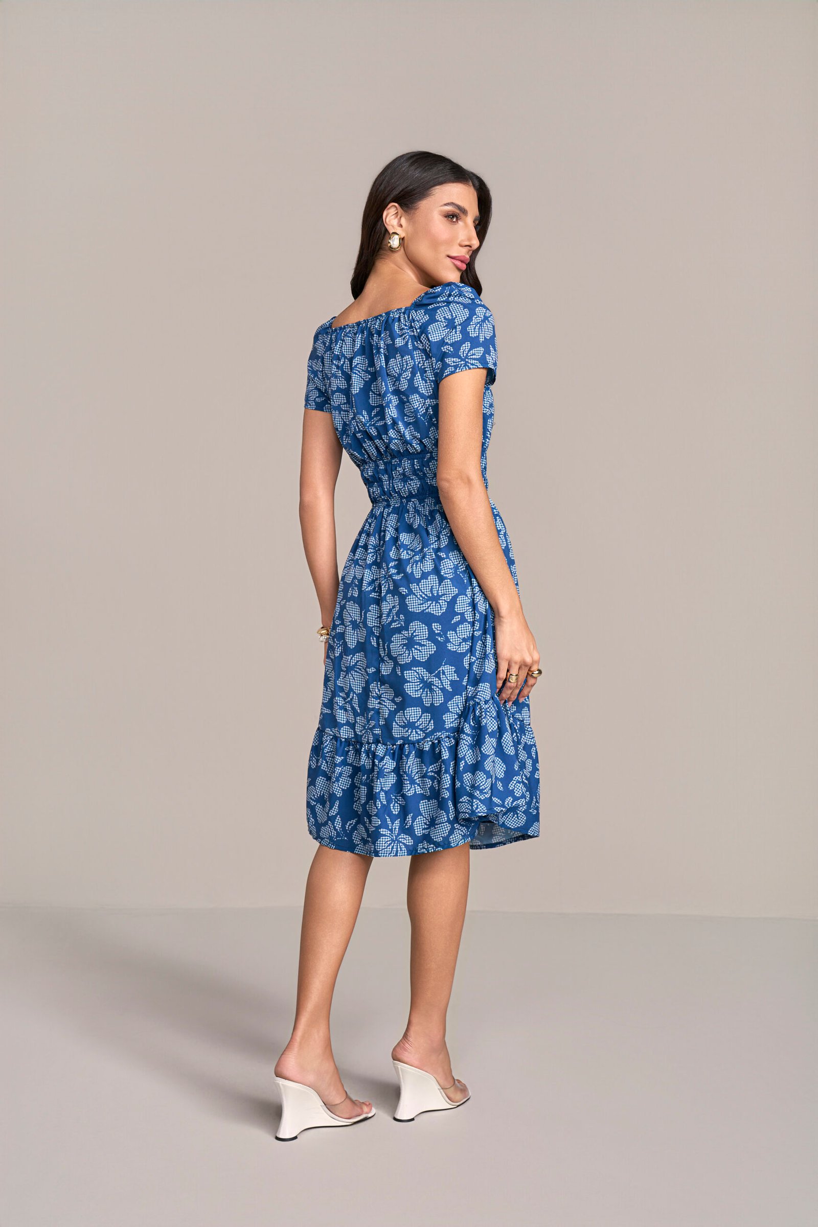 811261 VESTIDO EM CREPE ESTAMPADO 105CM - Laura Rosa - Imagem 2