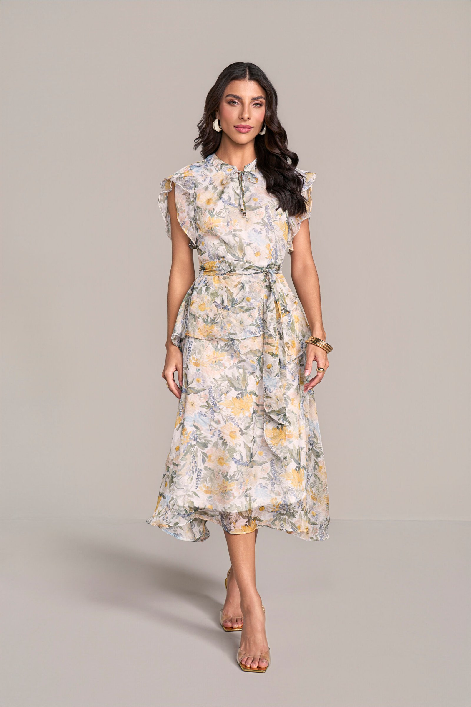811290 VESTIDO EM CHIFFON ESTAMPADO 120CM - Laura Rosa