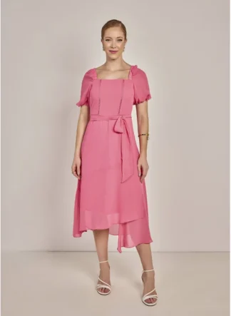 Vestido Semi Godê Plano Com Aviamento - Laura Rosa