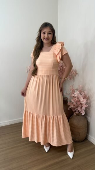 Vestido max midi listrado