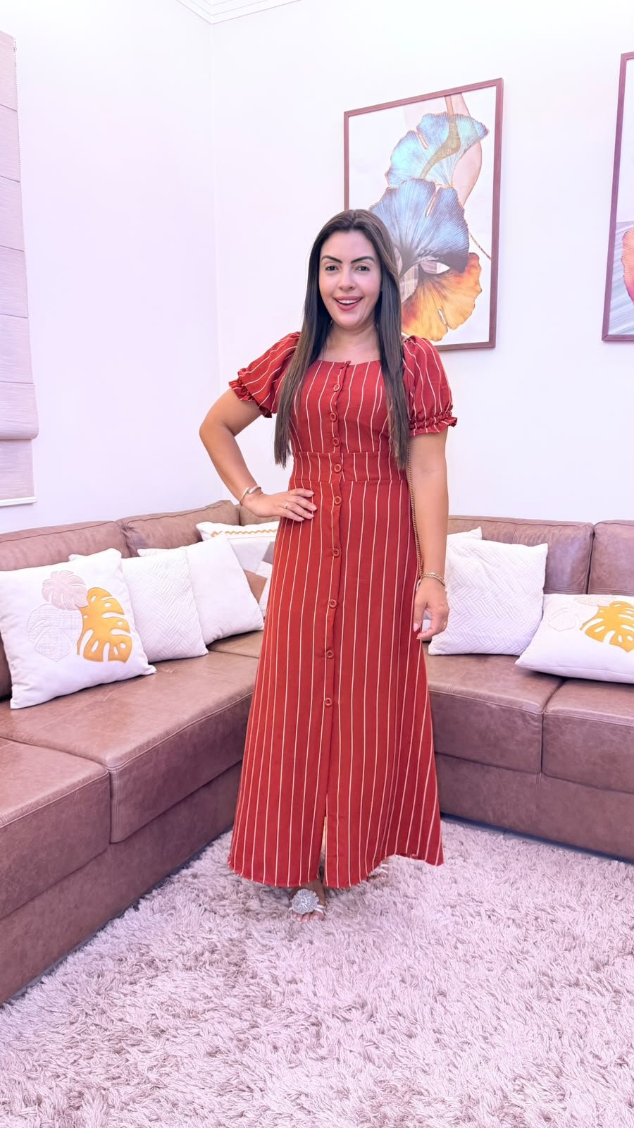 Vestido max midi com botões funcionais e bojo - Imagem 3