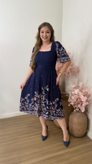 Vestido estampado midi